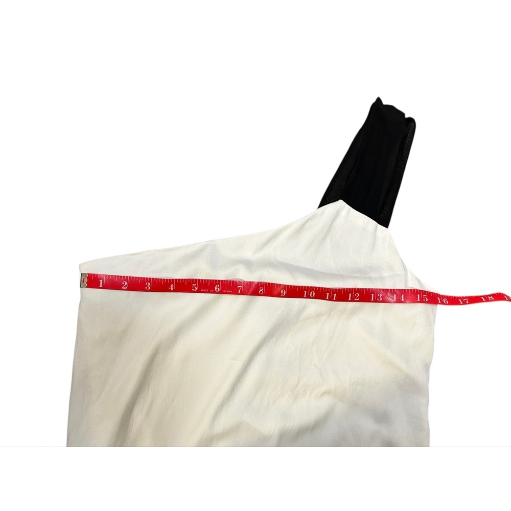 Laila Azhar Ivory One Shoulder Gathered Side Drape Dress 6 - Picture 5 of 9